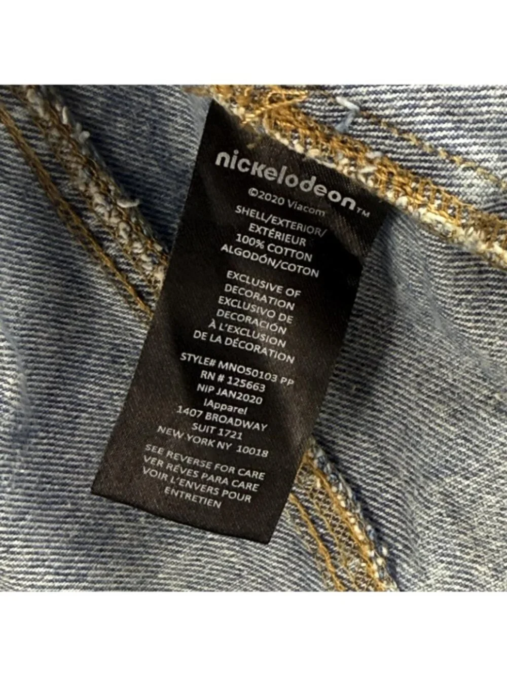 SpongeBob Members Only Jacket Men XL Blue Denim Nickelodeon Cartoon Jean Trucker
